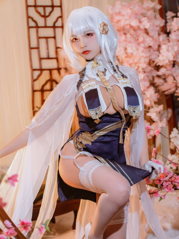 二佐Nisa: 碧蓝航线-柴郡泳装 (30 photos) Sexy Cosplay