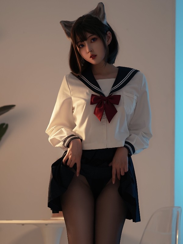 过期米线线喵: 兽耳黑色蕾丝 (16 photos)